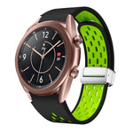Dây đồng hồ silicone khóa gập nam châm bạc hai màu, dành cho Samsung Galaxy Watch 3 41mm, dành cho Samsung Galaxy Watch Active, dành cho Samsung Galaxy Watch 42mm, dành cho Samsung Gear S2 Classic