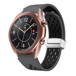 Dây đồng hồ silicone khóa gập nam châm bạc hai màu, dành cho Samsung Galaxy Watch 3 41mm, dành cho Samsung Galaxy Watch Active, dành cho Samsung Galaxy Watch 42mm, dành cho Samsung Gear S2 Classic
