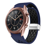 Dây đồng hồ silicone khóa gập nam châm bạc hai màu, dành cho Samsung Galaxy Watch 3 41mm, dành cho Samsung Galaxy Watch Active, dành cho Samsung Galaxy Watch 42mm, dành cho Samsung Gear S2 Classic