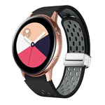 Dây đồng hồ silicone khóa gập nam châm bạc hai màu, dành cho Samsung Galaxy Watch 3 41mm, dành cho Samsung Galaxy Watch Active, dành cho Samsung Galaxy Watch 42mm, dành cho Samsung Gear S2 Classic