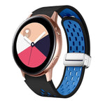 Dây đồng hồ silicone khóa gập nam châm bạc hai màu, dành cho Samsung Galaxy Watch 3 41mm, dành cho Samsung Galaxy Watch Active, dành cho Samsung Galaxy Watch 42mm, dành cho Samsung Gear S2 Classic
