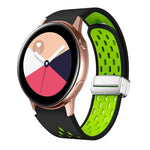 Dây đồng hồ silicone khóa gập nam châm bạc hai màu, dành cho Samsung Galaxy Watch 3 41mm, dành cho Samsung Galaxy Watch Active, dành cho Samsung Galaxy Watch 42mm, dành cho Samsung Gear S2 Classic