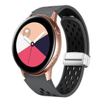 Dây đồng hồ silicone khóa gập nam châm bạc hai màu, dành cho Samsung Galaxy Watch 3 41mm, dành cho Samsung Galaxy Watch Active, dành cho Samsung Galaxy Watch 42mm, dành cho Samsung Gear S2 Classic
