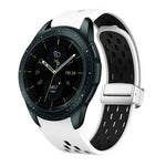 Dây đồng hồ silicone khóa gập nam châm bạc hai màu, dành cho Samsung Galaxy Watch 3 41mm, dành cho Samsung Galaxy Watch Active, dành cho Samsung Galaxy Watch 42mm, dành cho Samsung Gear S2 Classic