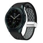 Dây đồng hồ silicone khóa gập nam châm bạc hai màu, dành cho Samsung Galaxy Watch 3 41mm, dành cho Samsung Galaxy Watch Active, dành cho Samsung Galaxy Watch 42mm, dành cho Samsung Gear S2 Classic