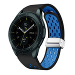 Dây đồng hồ silicone khóa gập nam châm bạc hai màu, dành cho Samsung Galaxy Watch 3 41mm, dành cho Samsung Galaxy Watch Active, dành cho Samsung Galaxy Watch 42mm, dành cho Samsung Gear S2 Classic