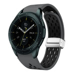 Dây đồng hồ silicone khóa gập nam châm bạc hai màu, dành cho Samsung Galaxy Watch 3 41mm, dành cho Samsung Galaxy Watch Active, dành cho Samsung Galaxy Watch 42mm, dành cho Samsung Gear S2 Classic