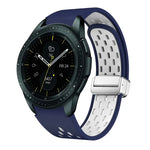 Dây đồng hồ silicone khóa gập nam châm bạc hai màu, dành cho Samsung Galaxy Watch 3 41mm, dành cho Samsung Galaxy Watch Active, dành cho Samsung Galaxy Watch 42mm, dành cho Samsung Gear S2 Classic