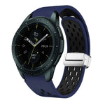 Dây đồng hồ silicone khóa gập nam châm bạc hai màu, dành cho Samsung Galaxy Watch 3 41mm, dành cho Samsung Galaxy Watch Active, dành cho Samsung Galaxy Watch 42mm, dành cho Samsung Gear S2 Classic