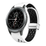 Dây đồng hồ silicone khóa gập nam châm bạc hai màu, dành cho Samsung Galaxy Watch 3 41mm, dành cho Samsung Galaxy Watch Active, dành cho Samsung Galaxy Watch 42mm, dành cho Samsung Gear S2 Classic
