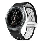 Dây đồng hồ silicone khóa gập nam châm bạc hai màu, dành cho Samsung Galaxy Watch 3 41mm, dành cho Samsung Galaxy Watch Active, dành cho Samsung Galaxy Watch 42mm, dành cho Samsung Gear S2 Classic