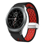 Dây đồng hồ silicone khóa gập nam châm bạc hai màu, dành cho Samsung Galaxy Watch 3 41mm, dành cho Samsung Galaxy Watch Active, dành cho Samsung Galaxy Watch 42mm, dành cho Samsung Gear S2 Classic