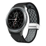 Dây đồng hồ silicone khóa gập nam châm bạc hai màu, dành cho Samsung Galaxy Watch 3 41mm, dành cho Samsung Galaxy Watch Active, dành cho Samsung Galaxy Watch 42mm, dành cho Samsung Gear S2 Classic