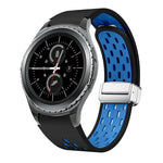 Dây đồng hồ silicone khóa gập nam châm bạc hai màu, dành cho Samsung Galaxy Watch 3 41mm, dành cho Samsung Galaxy Watch Active, dành cho Samsung Galaxy Watch 42mm, dành cho Samsung Gear S2 Classic