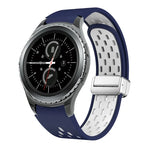 Dây đồng hồ silicone khóa gập nam châm bạc hai màu, dành cho Samsung Galaxy Watch 3 41mm, dành cho Samsung Galaxy Watch Active, dành cho Samsung Galaxy Watch 42mm, dành cho Samsung Gear S2 Classic