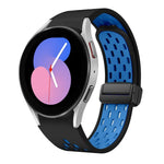 Dây đồng hồ silicone khóa gập nam châm hai màu đen, cho Samsung Galaxy Watch 7 40 / 44mm, cho Samsung Galaxy Watch 5 40 / 44mm, cho Samsung Galaxy Watch 4 40 / 44mm, cho Samsung Galaxy Watch 4 Classic 42 / 46mm