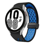 Dây đồng hồ silicone khóa gập nam châm hai màu đen, cho Samsung Galaxy Watch 7 40 / 44mm, cho Samsung Galaxy Watch 5 40 / 44mm, cho Samsung Galaxy Watch 4 40 / 44mm, cho Samsung Galaxy Watch 4 Classic 42 / 46mm