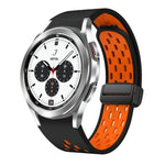 Dây đồng hồ silicone khóa gập nam châm hai màu đen, cho Samsung Galaxy Watch 7 40 / 44mm, cho Samsung Galaxy Watch 5 40 / 44mm, cho Samsung Galaxy Watch 4 40 / 44mm, cho Samsung Galaxy Watch 4 Classic 42 / 46mm