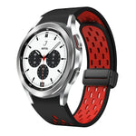 Dây đồng hồ silicone khóa gập nam châm hai màu đen, cho Samsung Galaxy Watch 7 40 / 44mm, cho Samsung Galaxy Watch 5 40 / 44mm, cho Samsung Galaxy Watch 4 40 / 44mm, cho Samsung Galaxy Watch 4 Classic 42 / 46mm