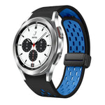 Dây đồng hồ silicone khóa gập nam châm hai màu đen, cho Samsung Galaxy Watch 7 40 / 44mm, cho Samsung Galaxy Watch 5 40 / 44mm, cho Samsung Galaxy Watch 4 40 / 44mm, cho Samsung Galaxy Watch 4 Classic 42 / 46mm