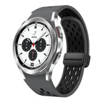 Dây đồng hồ silicone khóa gập nam châm hai màu đen, cho Samsung Galaxy Watch 7 40 / 44mm, cho Samsung Galaxy Watch 5 40 / 44mm, cho Samsung Galaxy Watch 4 40 / 44mm, cho Samsung Galaxy Watch 4 Classic 42 / 46mm