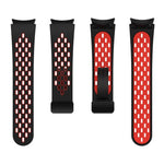 Dây đồng hồ silicone khóa gập nam châm hai màu đen, cho Samsung Galaxy Watch 7 40 / 44mm, cho Samsung Galaxy Watch 5 40 / 44mm, cho Samsung Galaxy Watch 4 40 / 44mm, cho Samsung Galaxy Watch 4 Classic 42 / 46mm
