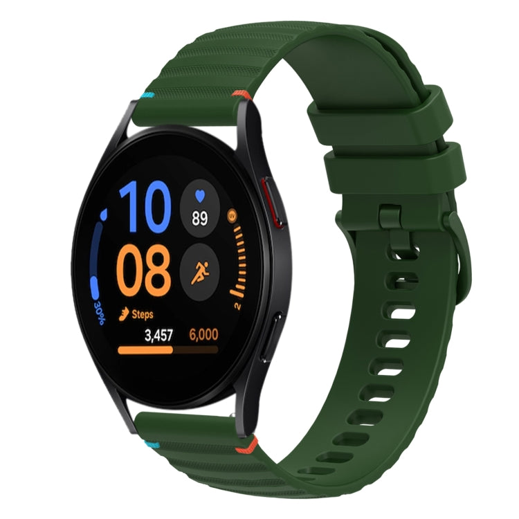 Dây đồng hồ silicone 20mm có đường may chấm sóng, dành cho Samsung Galaxy Watch FE 40mm, Samsung Galaxy Watch 7 40 / 44mm, Samsung Galaxy Watch 6 Classic 43 / 47mm, Samsung Galaxy Watch 6 40 / 44mm