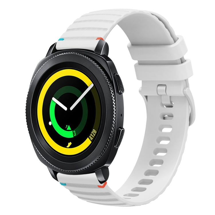 Dây đồng hồ silicone 20mm chấm chấm sóng khâu, dành cho Samsung Galaxy Gear Sport, dành cho Samsung Galaxy Watch Active 2, dành cho Samsung Galaxy Watch3 41mm, dành cho Samsung Galaxy Watch Active
