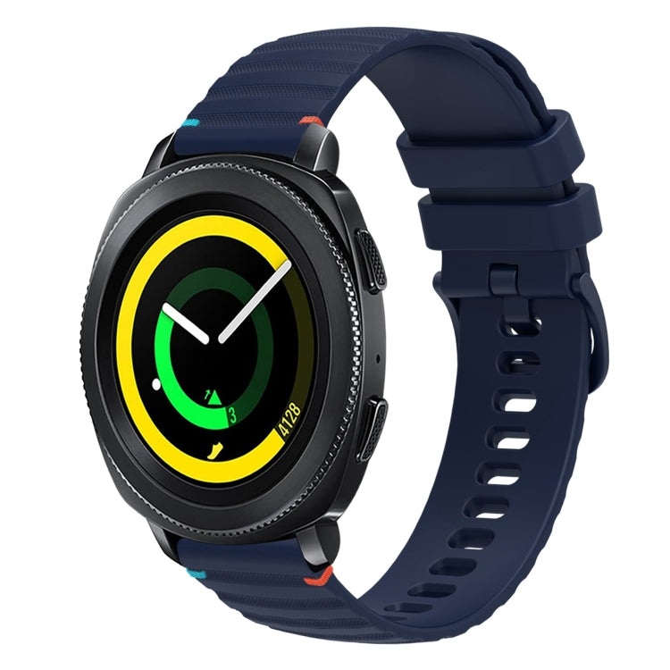 Dây đồng hồ silicone 20mm chấm chấm sóng khâu, dành cho Samsung Galaxy Gear Sport, dành cho Samsung Galaxy Watch Active 2, dành cho Samsung Galaxy Watch3 41mm, dành cho Samsung Galaxy Watch Active