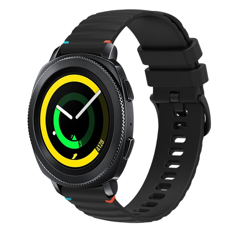 Dây đồng hồ silicone 20mm chấm chấm sóng khâu, dành cho Samsung Galaxy Gear Sport, dành cho Samsung Galaxy Watch Active 2, dành cho Samsung Galaxy Watch3 41mm, dành cho Samsung Galaxy Watch Active