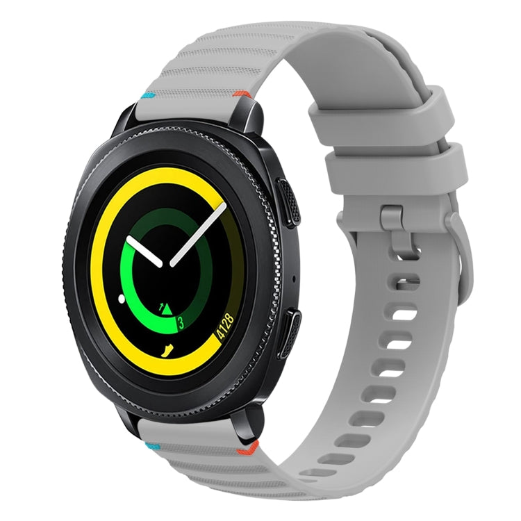Dây đồng hồ silicone 20mm chấm chấm sóng khâu, dành cho Samsung Galaxy Gear Sport, dành cho Samsung Galaxy Watch Active 2, dành cho Samsung Galaxy Watch3 41mm, dành cho Samsung Galaxy Watch Active