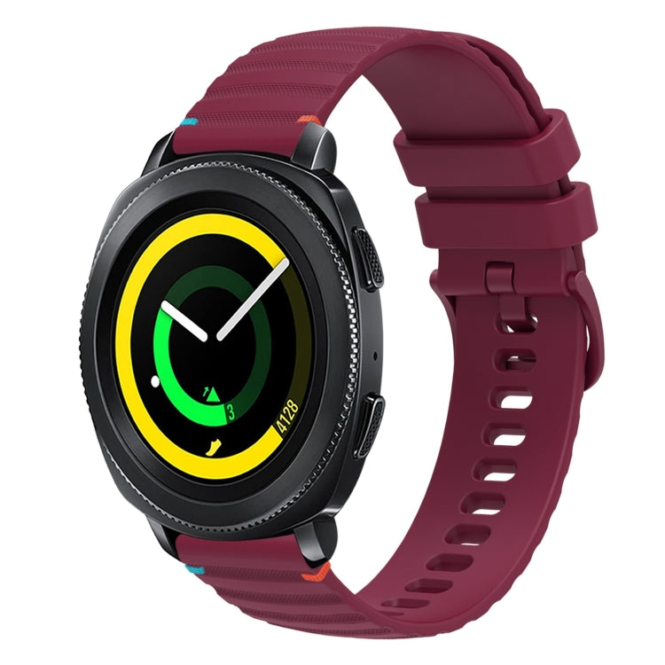 Dây đồng hồ silicone 20mm chấm chấm sóng khâu, dành cho Samsung Galaxy Gear Sport, dành cho Samsung Galaxy Watch Active 2, dành cho Samsung Galaxy Watch3 41mm, dành cho Samsung Galaxy Watch Active