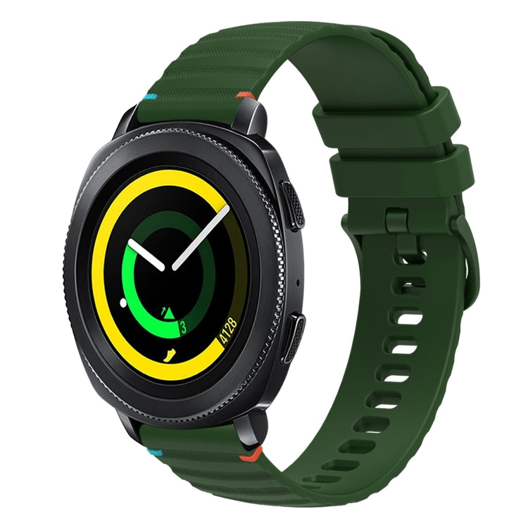 Dây đồng hồ silicone 20mm chấm chấm sóng khâu, dành cho Samsung Galaxy Gear Sport, dành cho Samsung Galaxy Watch Active 2, dành cho Samsung Galaxy Watch3 41mm, dành cho Samsung Galaxy Watch Active