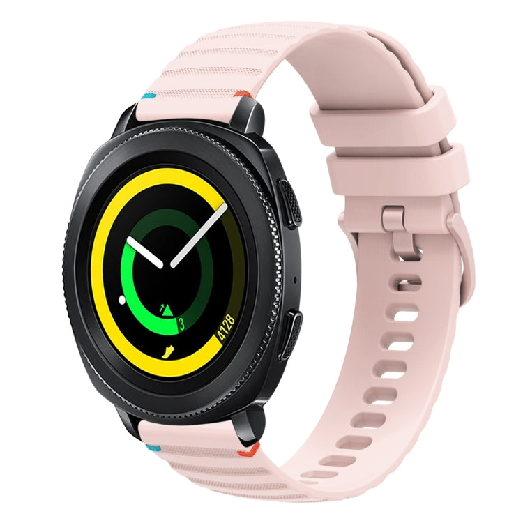 Dây đồng hồ silicone 20mm chấm chấm sóng khâu, dành cho Samsung Galaxy Gear Sport, dành cho Samsung Galaxy Watch Active 2, dành cho Samsung Galaxy Watch3 41mm, dành cho Samsung Galaxy Watch Active
