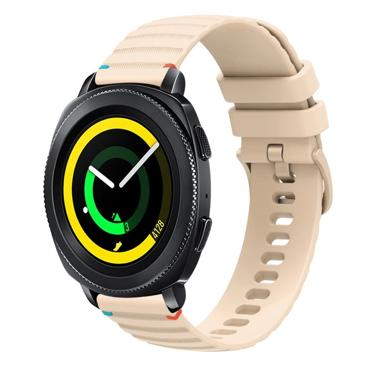 Dây đồng hồ silicone 20mm chấm chấm sóng khâu, dành cho Samsung Galaxy Gear Sport, dành cho Samsung Galaxy Watch Active 2, dành cho Samsung Galaxy Watch3 41mm, dành cho Samsung Galaxy Watch Active