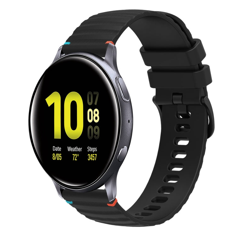 Dây đồng hồ silicone 20mm chấm chấm sóng khâu, dành cho Samsung Galaxy Gear Sport, dành cho Samsung Galaxy Watch Active 2, dành cho Samsung Galaxy Watch3 41mm, dành cho Samsung Galaxy Watch Active