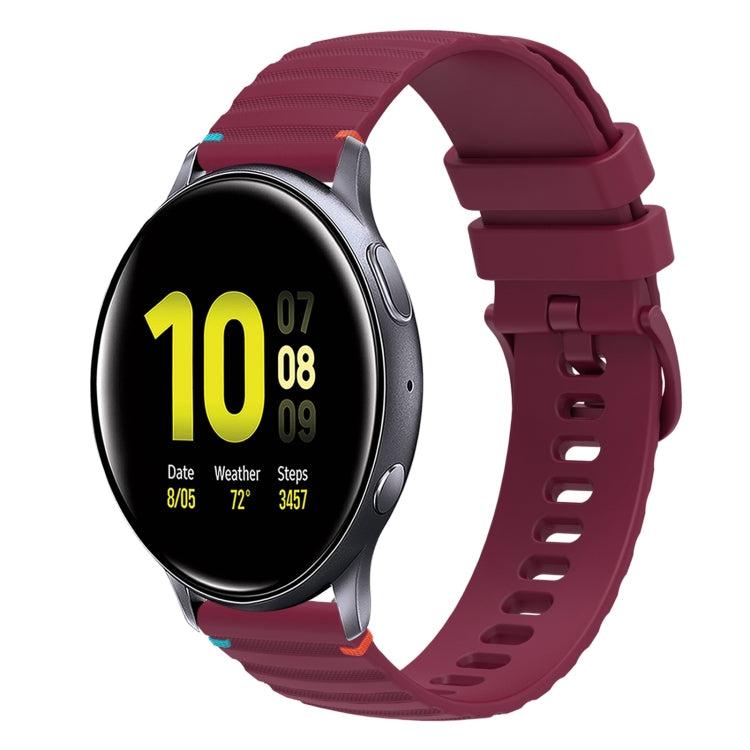 Dây đồng hồ silicone 20mm chấm chấm sóng khâu, dành cho Samsung Galaxy Gear Sport, dành cho Samsung Galaxy Watch Active 2, dành cho Samsung Galaxy Watch3 41mm, dành cho Samsung Galaxy Watch Active
