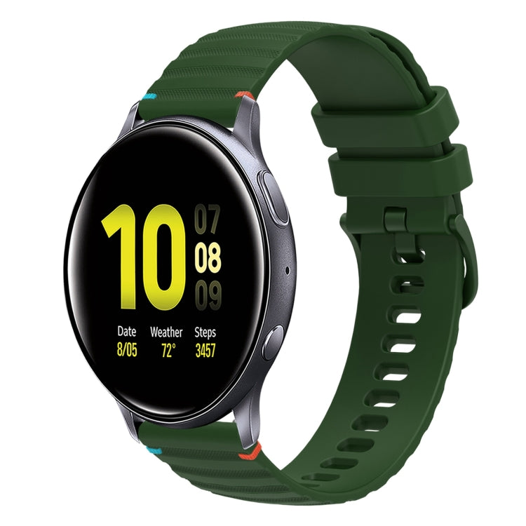 Dây đồng hồ silicone 20mm chấm chấm sóng khâu, dành cho Samsung Galaxy Gear Sport, dành cho Samsung Galaxy Watch Active 2, dành cho Samsung Galaxy Watch3 41mm, dành cho Samsung Galaxy Watch Active