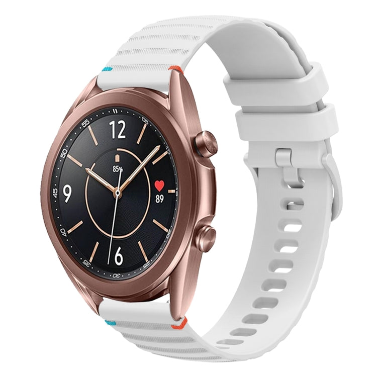Dây đồng hồ silicone 20mm chấm chấm sóng khâu, dành cho Samsung Galaxy Gear Sport, dành cho Samsung Galaxy Watch Active 2, dành cho Samsung Galaxy Watch3 41mm, dành cho Samsung Galaxy Watch Active