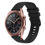 Dây đồng hồ silicone 20mm chấm chấm sóng khâu, dành cho Samsung Galaxy Gear Sport, dành cho Samsung Galaxy Watch Active 2, dành cho Samsung Galaxy Watch3 41mm, dành cho Samsung Galaxy Watch Active