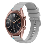 Dây đồng hồ silicone 20mm chấm chấm sóng khâu, dành cho Samsung Galaxy Gear Sport, dành cho Samsung Galaxy Watch Active 2, dành cho Samsung Galaxy Watch3 41mm, dành cho Samsung Galaxy Watch Active