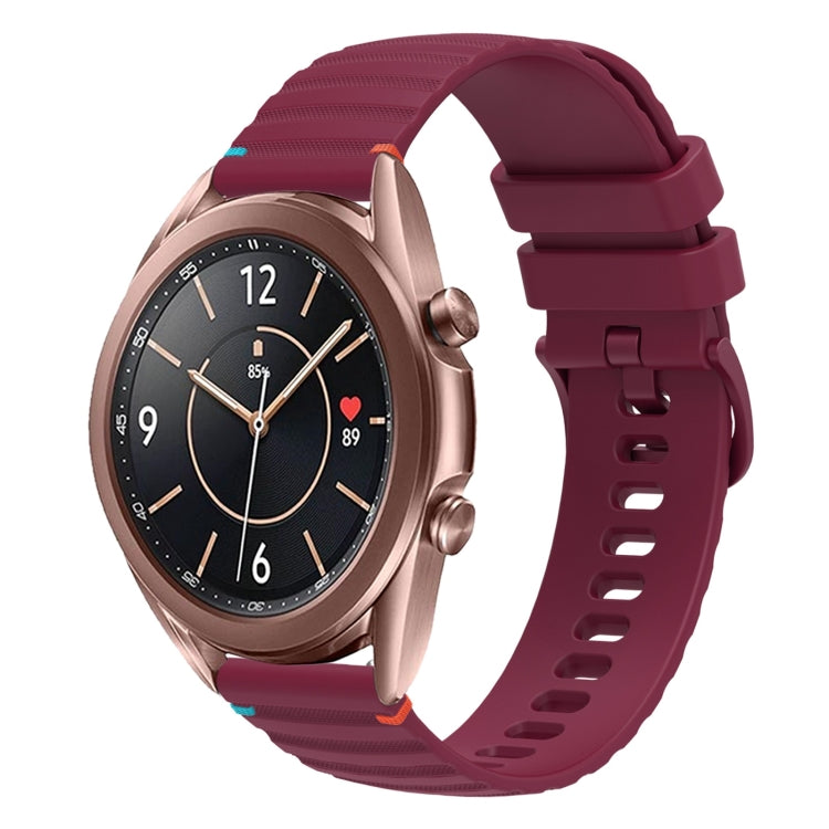 Dây đồng hồ silicone 20mm chấm chấm sóng khâu, dành cho Samsung Galaxy Gear Sport, dành cho Samsung Galaxy Watch Active 2, dành cho Samsung Galaxy Watch3 41mm, dành cho Samsung Galaxy Watch Active