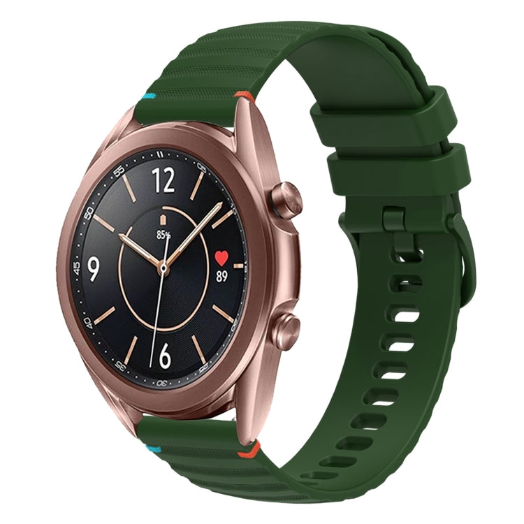 Dây đồng hồ silicone 20mm chấm chấm sóng khâu, dành cho Samsung Galaxy Gear Sport, dành cho Samsung Galaxy Watch Active 2, dành cho Samsung Galaxy Watch3 41mm, dành cho Samsung Galaxy Watch Active