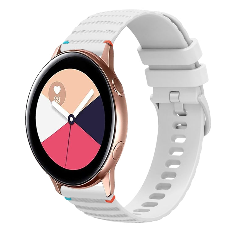 Dây đồng hồ silicone 20mm chấm chấm sóng khâu, dành cho Samsung Galaxy Gear Sport, dành cho Samsung Galaxy Watch Active 2, dành cho Samsung Galaxy Watch3 41mm, dành cho Samsung Galaxy Watch Active