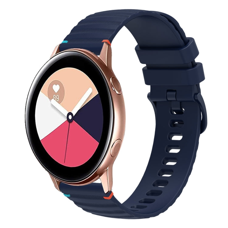 Dây đồng hồ silicone 20mm chấm chấm sóng khâu, dành cho Samsung Galaxy Gear Sport, dành cho Samsung Galaxy Watch Active 2, dành cho Samsung Galaxy Watch3 41mm, dành cho Samsung Galaxy Watch Active