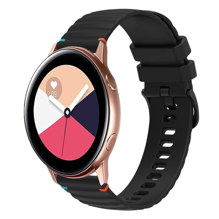 Dây đồng hồ silicone 20mm chấm chấm sóng khâu, dành cho Samsung Galaxy Gear Sport, dành cho Samsung Galaxy Watch Active 2, dành cho Samsung Galaxy Watch3 41mm, dành cho Samsung Galaxy Watch Active