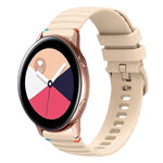 Dây đồng hồ silicone 20mm chấm chấm sóng khâu, dành cho Samsung Galaxy Gear Sport, dành cho Samsung Galaxy Watch Active 2, dành cho Samsung Galaxy Watch3 41mm, dành cho Samsung Galaxy Watch Active