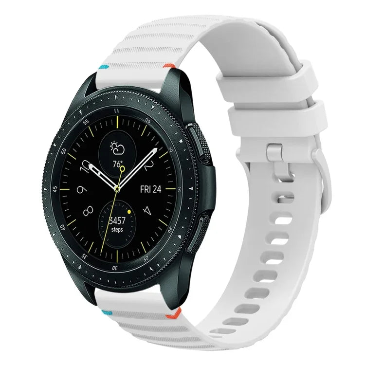 Dây đồng hồ silicone 20mm chấm sóng khâu, cho Samsung Galaxy Watch 42mm, cho Samsung Gear S2 Classic