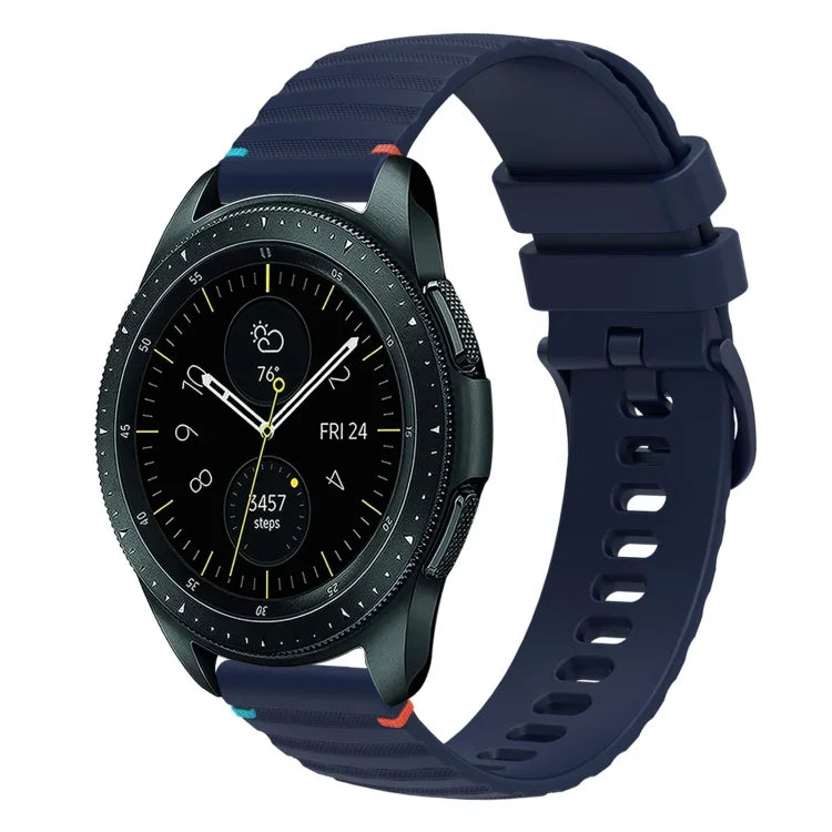Dây đồng hồ silicone 20mm chấm sóng khâu, cho Samsung Galaxy Watch 42mm, cho Samsung Gear S2 Classic