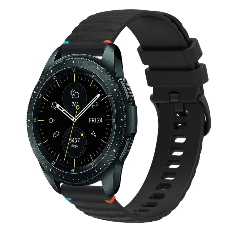 Dây đồng hồ silicone 20mm chấm sóng khâu, cho Samsung Galaxy Watch 42mm, cho Samsung Gear S2 Classic